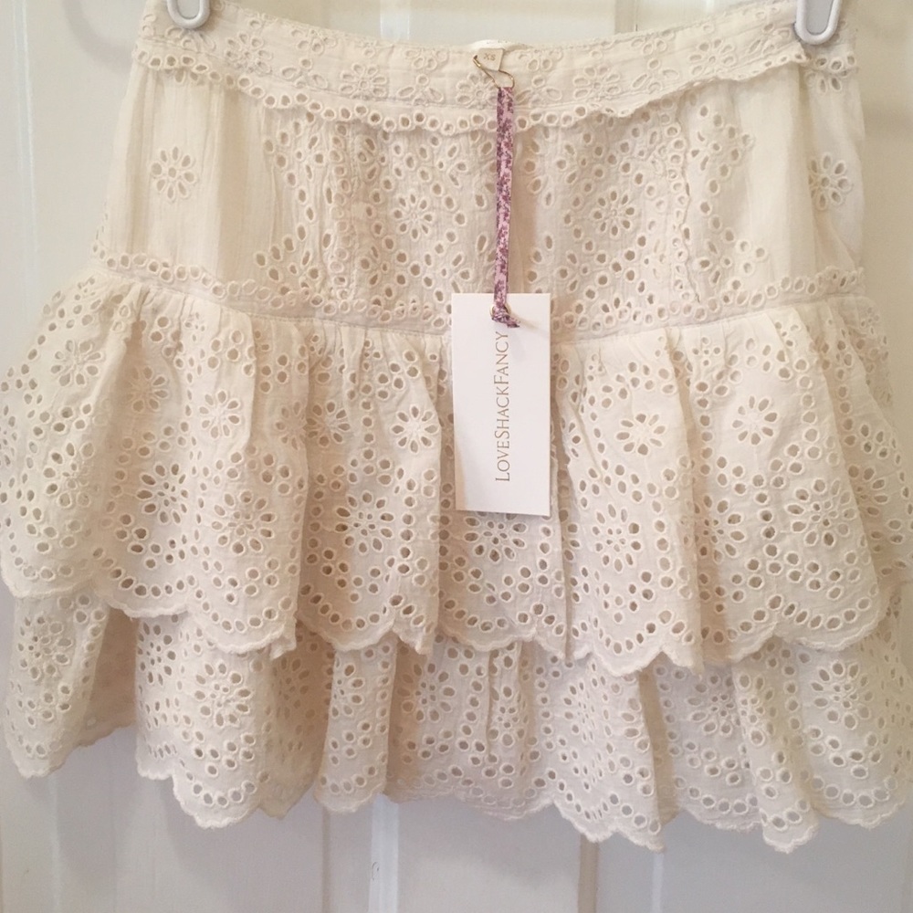 LoveShackFancy Amy mini skirt
